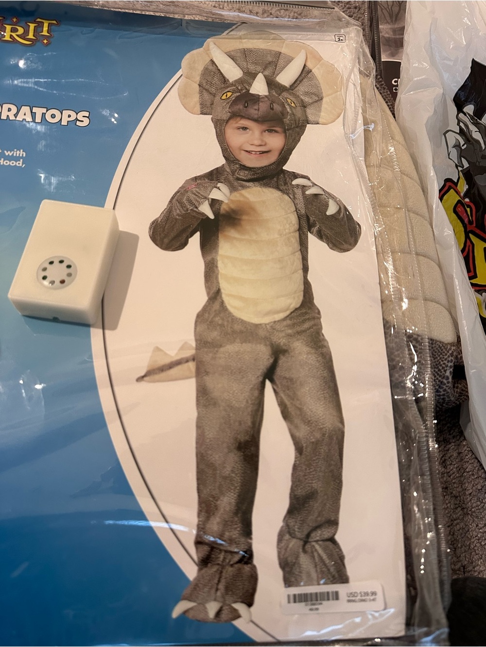 Spirit Triceratops costume 3T-4T
